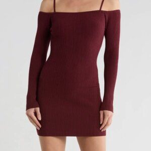 Good American Long Sleeve Rib Sweater Dress - NEW Size S - Retail $179